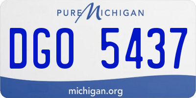 MI license plate DGO5437