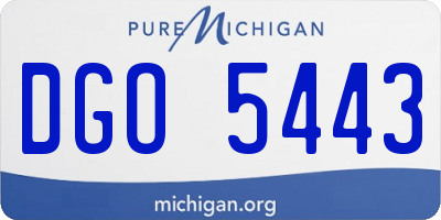 MI license plate DGO5443