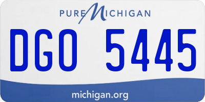 MI license plate DGO5445
