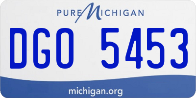 MI license plate DGO5453