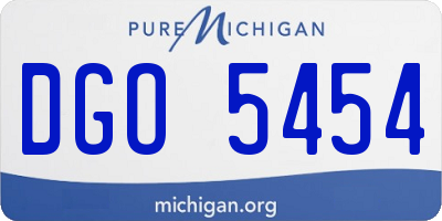MI license plate DGO5454