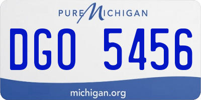 MI license plate DGO5456