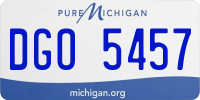 MI license plate DGO5457