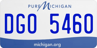 MI license plate DGO5460