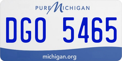 MI license plate DGO5465