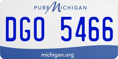 MI license plate DGO5466