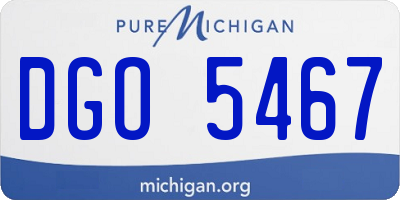 MI license plate DGO5467