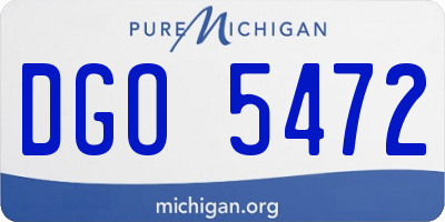 MI license plate DGO5472