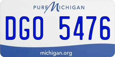 MI license plate DGO5476