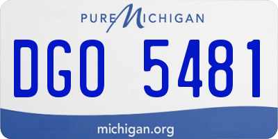 MI license plate DGO5481