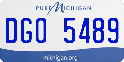 MI license plate DGO5489