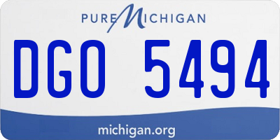 MI license plate DGO5494