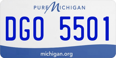 MI license plate DGO5501