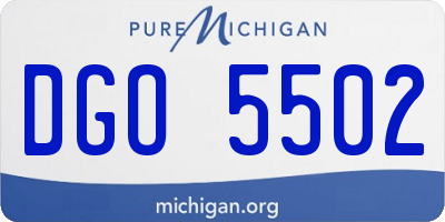 MI license plate DGO5502