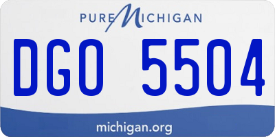 MI license plate DGO5504