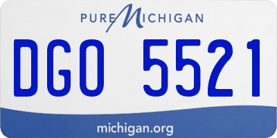 MI license plate DGO5521