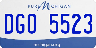 MI license plate DGO5523