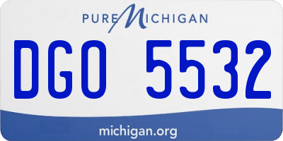 MI license plate DGO5532