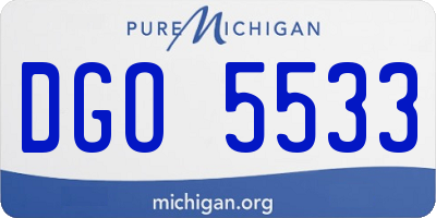 MI license plate DGO5533