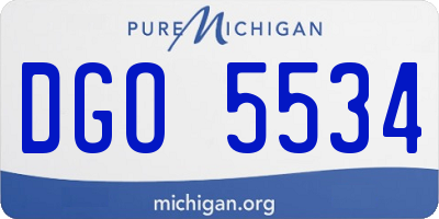 MI license plate DGO5534