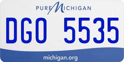 MI license plate DGO5535