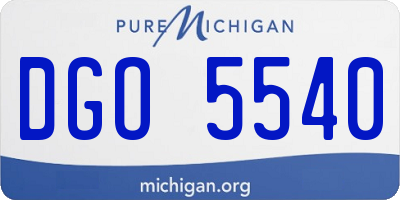 MI license plate DGO5540