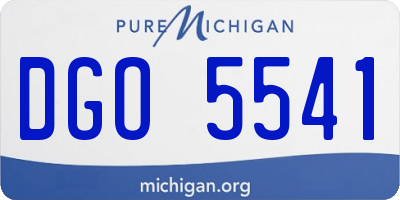 MI license plate DGO5541