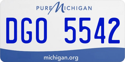 MI license plate DGO5542