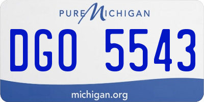 MI license plate DGO5543