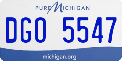 MI license plate DGO5547