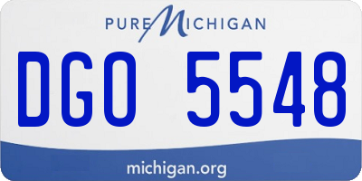 MI license plate DGO5548