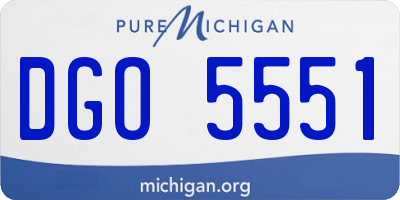MI license plate DGO5551