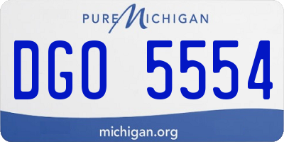 MI license plate DGO5554