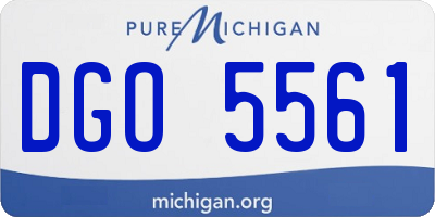 MI license plate DGO5561