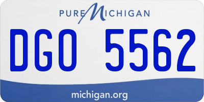 MI license plate DGO5562