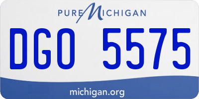 MI license plate DGO5575
