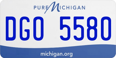 MI license plate DGO5580