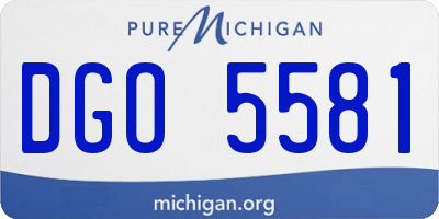 MI license plate DGO5581
