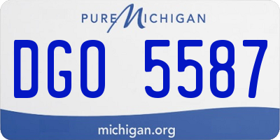 MI license plate DGO5587