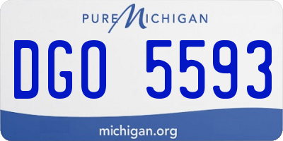 MI license plate DGO5593