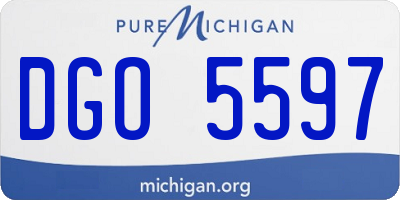 MI license plate DGO5597
