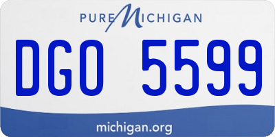 MI license plate DGO5599