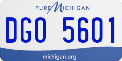 MI license plate DGO5601