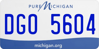 MI license plate DGO5604