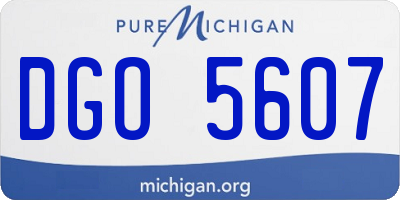 MI license plate DGO5607