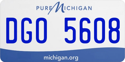 MI license plate DGO5608