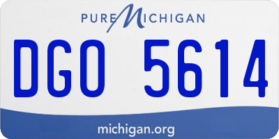 MI license plate DGO5614