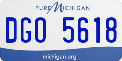 MI license plate DGO5618