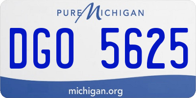 MI license plate DGO5625