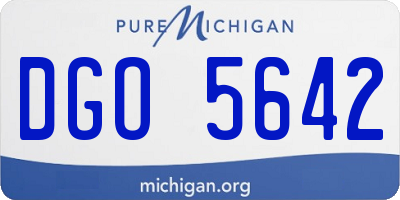 MI license plate DGO5642